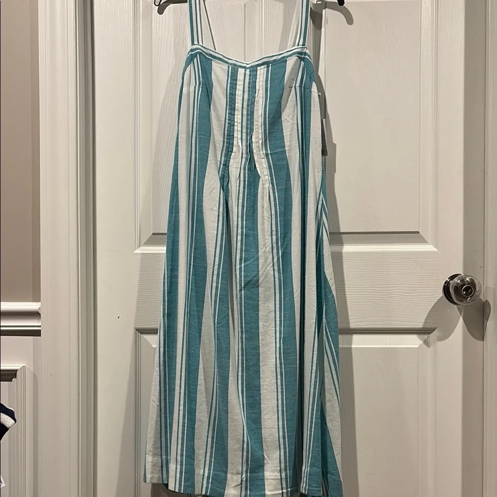Sonoma Teal and White Striped Midi Sundress - Picture 4 of 8